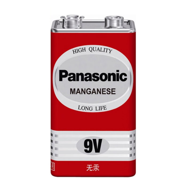 松下(Panasonic)9V碳性方形干电池10节适用于万用表遥控器话筒报警器玩具6F22ND/1S盒装 单位:盒