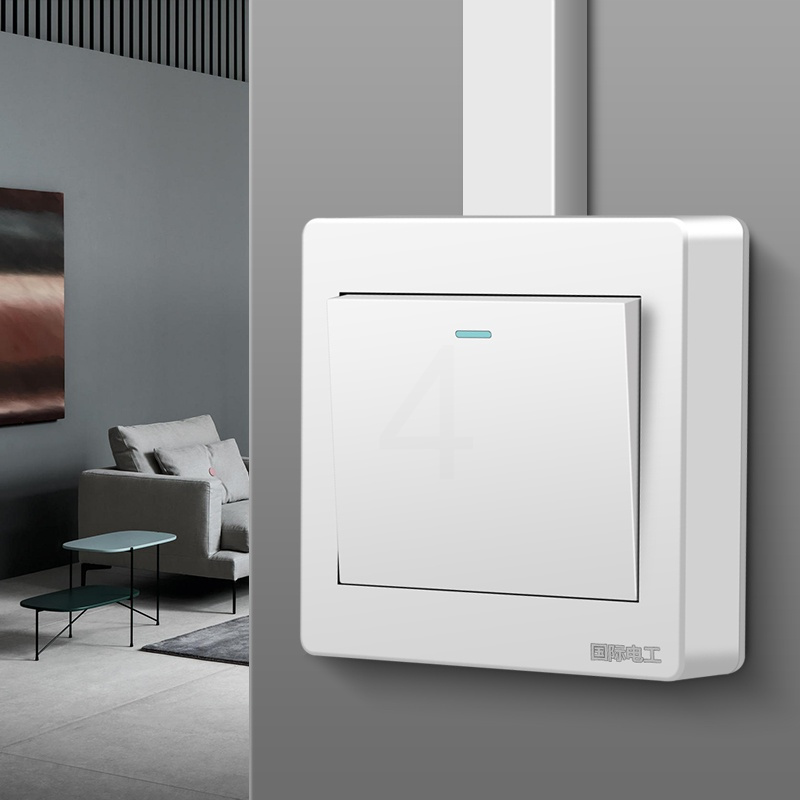 86型明装开关插座七孔明线明盒电源插座七孔二三四极排插