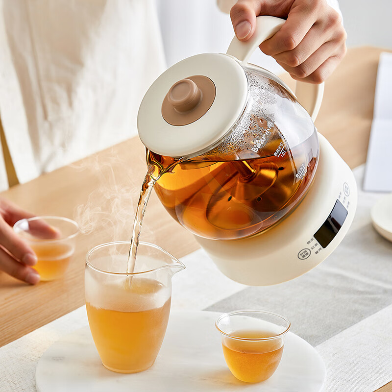 小熊(Bear)煮茶器 喷淋式养生壶家用办公室 恒温电水壶 米色(微电脑款)ZCQ-A10W5高清大图