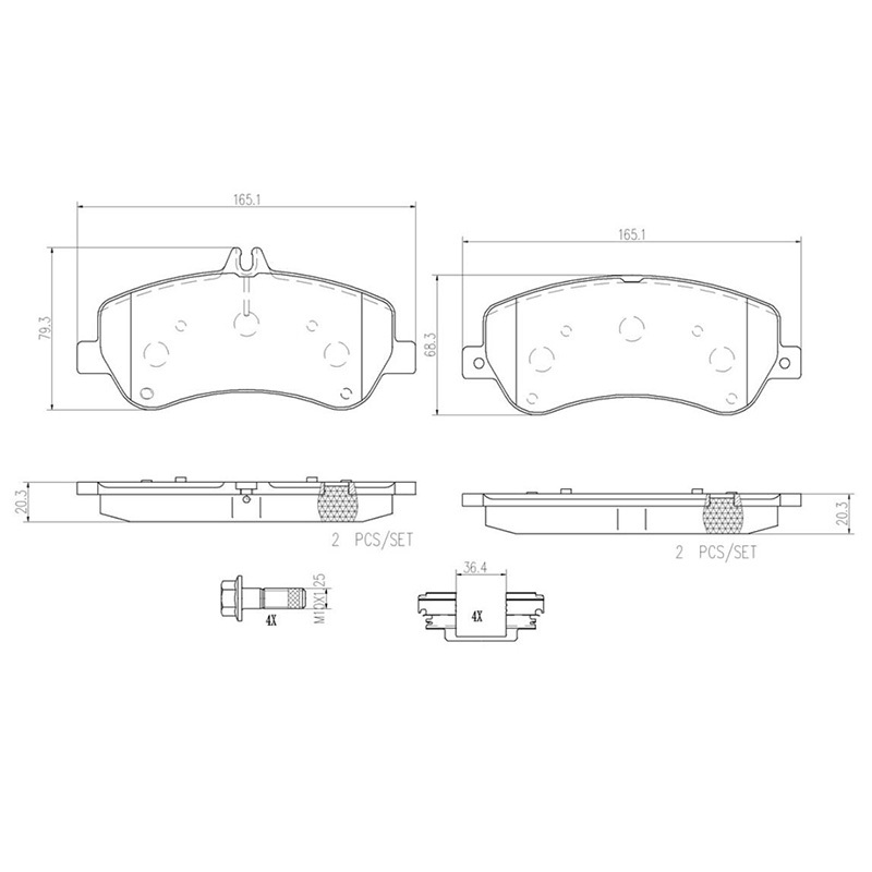 布雷博(brembo)前刹车片.陶瓷P50086N适用于奔驰GLK(X204)
