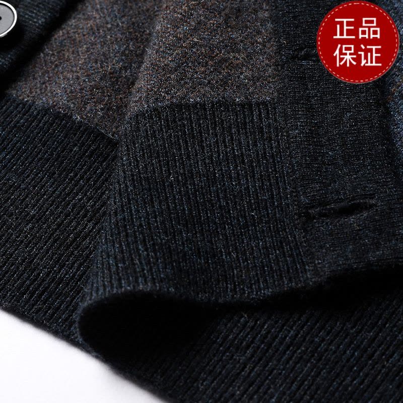 免费退换 牧绒多斯羊毛背心马甲男100纯羊绒竖纹针织毛衣厚V领无袖坎肩山羊绒不褪色保暖舒适全羊毛新品特价大牌同款图片