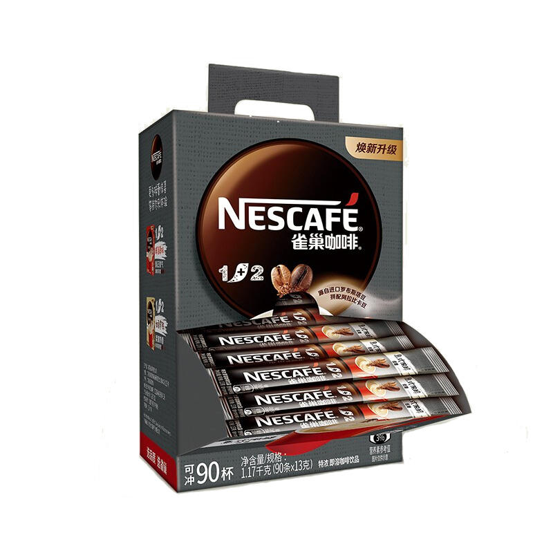 雀巢特浓1+2咖啡礼盒装90条(13g*90条)三合一速溶咖啡原味即溶咖啡粉学生熬夜考研加班提神冲饮品高清大图