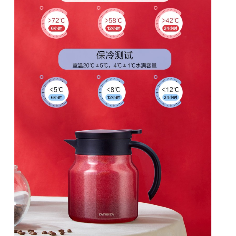 多样屋星河保温壶 红色 800ml