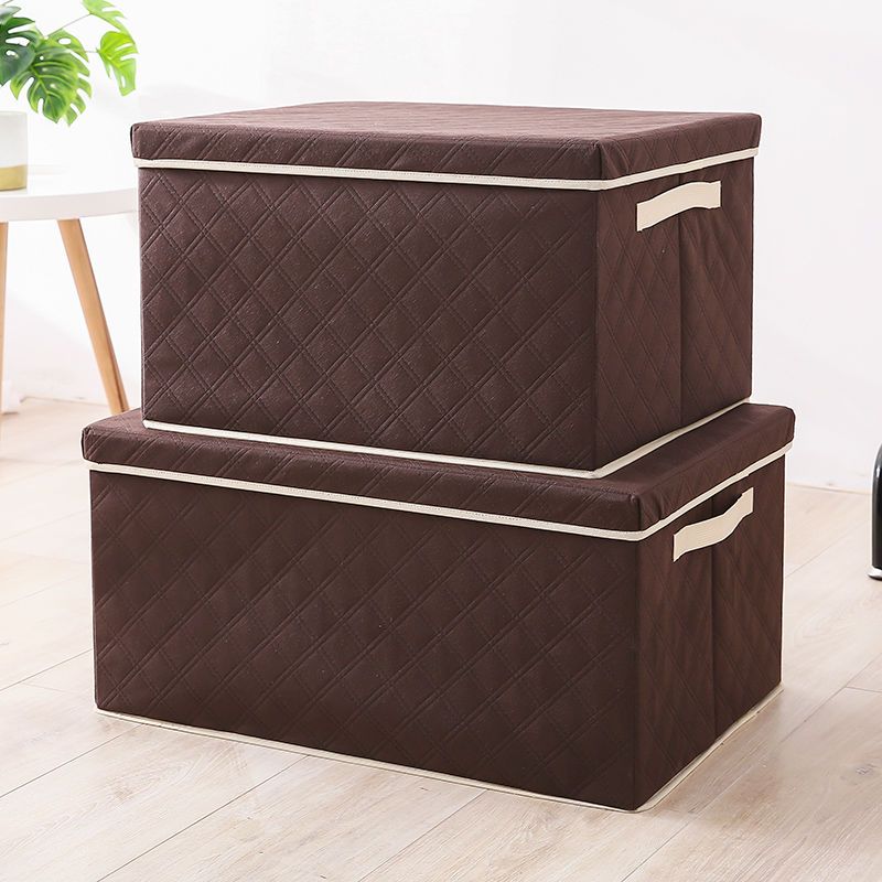 衣服被子收纳储物箱无纺布玩具整理箱收纳盒粉色四叶草72l特大6040