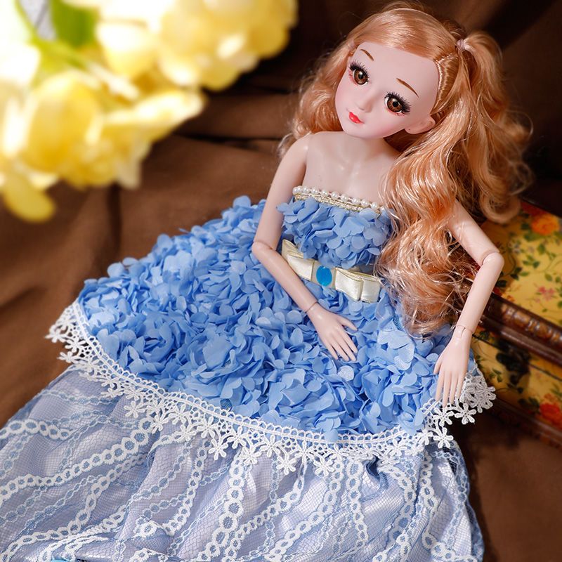 60厘米超大芭比娃娃套装大礼盒婚纱女童女孩玩具地摊货源60cm单个冰雪