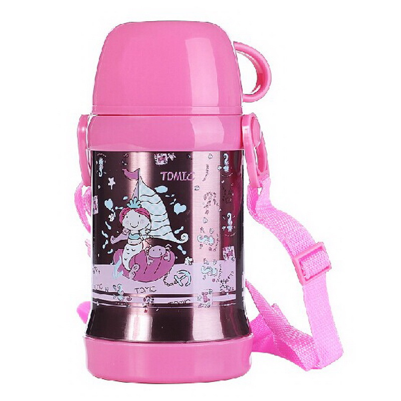 特美刻儿童保温杯 不锈钢水壶 水杯带杯盖 2038 450ML