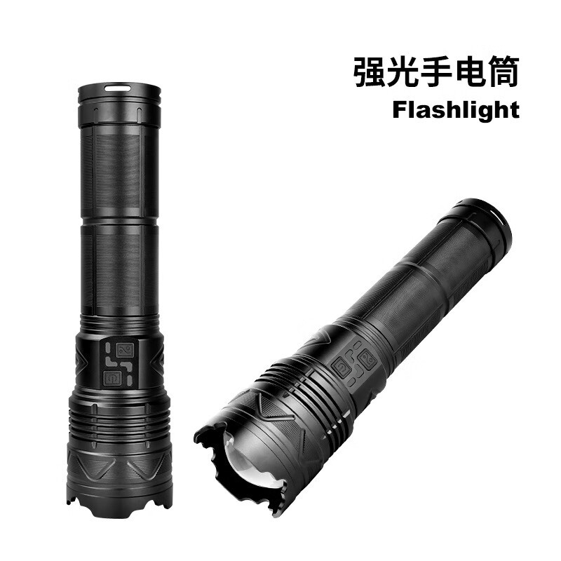 强光手电筒 超亮户外远射激光手电多功能灯变焦大功率强光灯 X30加长款手电+线+背带+礼盒高清大图