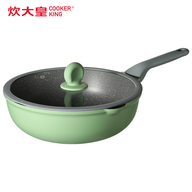 炊大皇 Cooker King 炒锅cg30zq 炊大皇 Cooker King 竹青石不粘炒菜锅家用平底炒锅铝合金易洁锅 具明火燃气电磁炉通用30cmcg30zq 价格图片品牌报价 苏宁易购炊大皇官方旗舰店