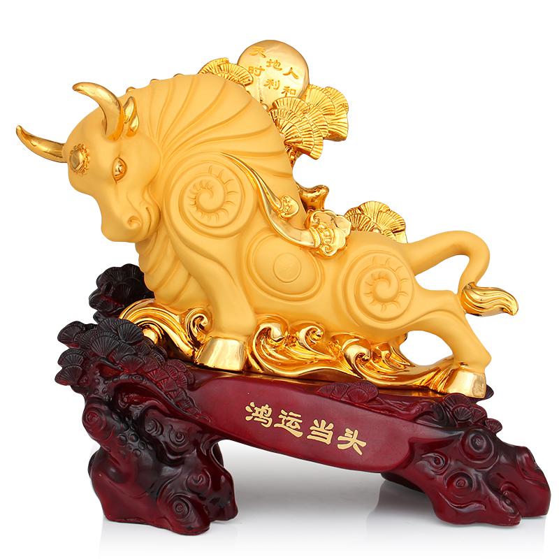 美帮汇牛摆件创意鸿运当头金牛客厅办公室开业礼品摆设高清大图