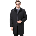 风衣男2019秋季纯色西装领中长款春秋商务休闲大衣薄外套韩版休闲翻领外套男潮劲霸七匹狼鄂尔多斯金利来梦特娇阿玛尼男装 190/100A 1988黑色连帽