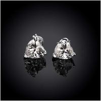 E087 Women silver plated earring 镀925纯银耳钉时尚心形耳环女