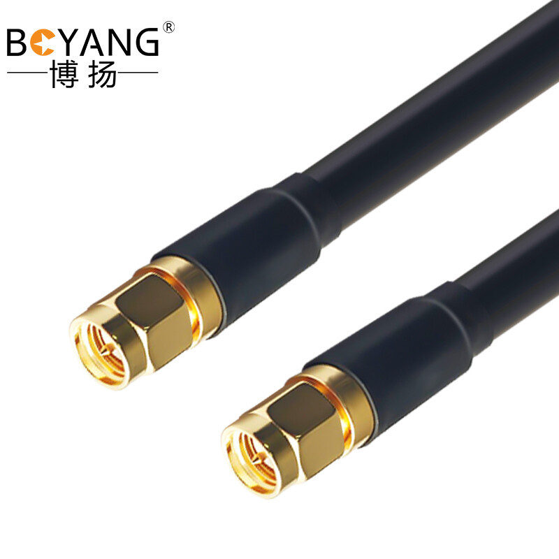 博扬 同轴射频连接线SMA型公头转SMA公头转接线同轴SYV50-5跳线馈线SMA-SMA型延长线 BY-SMA/SMA