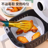 128张空气炸锅纸专用纸盘硅油纸托圆形方吸油纸食物垫纸烤锡纸