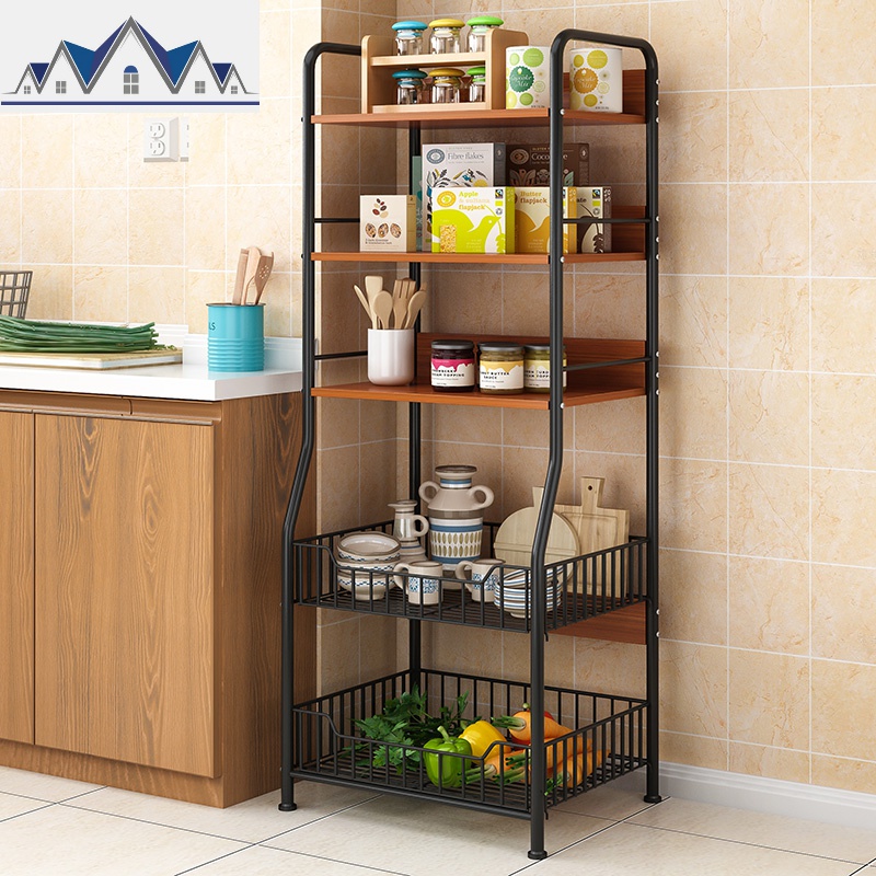 厨房蔬菜置物架菜篮子多层落地收纳架微波炉调料储物架放锅碗用品_1_677高清大图