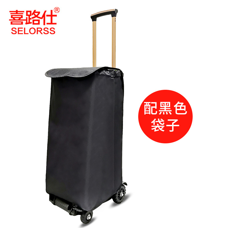 便携购物车土豪金铝拉杆折叠小推车行李小拖车家用手拉车 三维工匠 土豪金小拉车BY04(配黑色袋)家用拖车高清大图