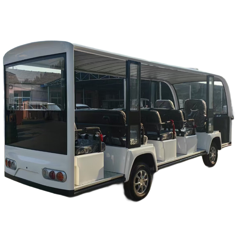 禾呈心采 电动观光车五排14座 接待车电动四轮摆渡车 敞篷款高清大图