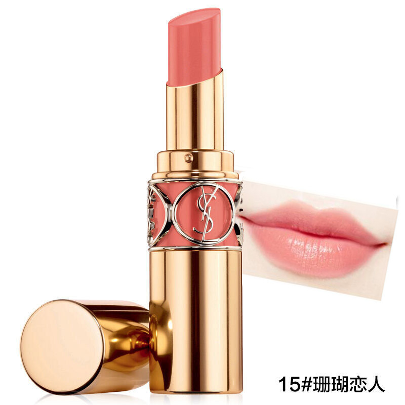 YSL圣罗兰迷魅亮彩圆管/迷魅纯漾方管口红唇膏保湿显色持久不掉色 圆管 4.5g15#珊瑚恋人