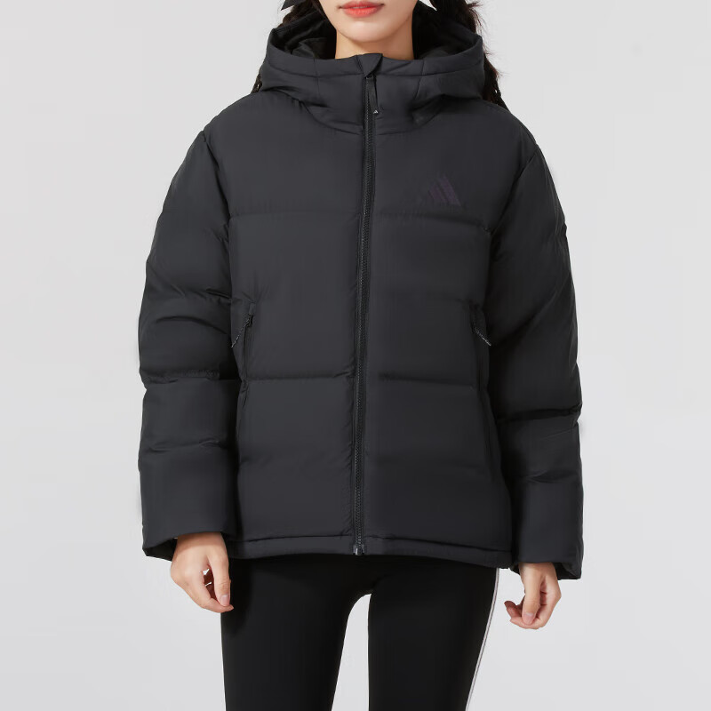 阿迪达斯 (adidas)女装 新款舒适百搭防风保暖运动休闲连帽羽绒服外套 JV6191 ZP高清大图