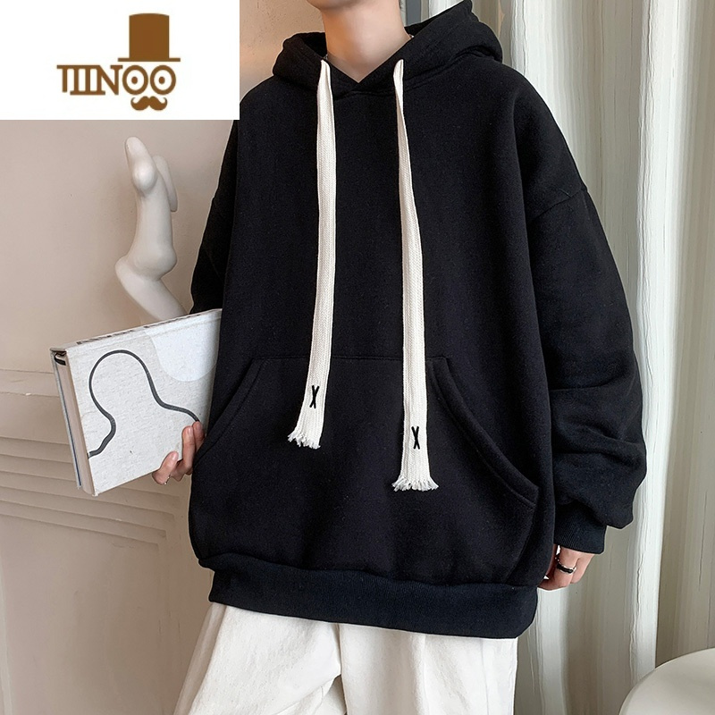 YANXU连帽卫衣男款欧美式复古套头衣服百搭宽松外套