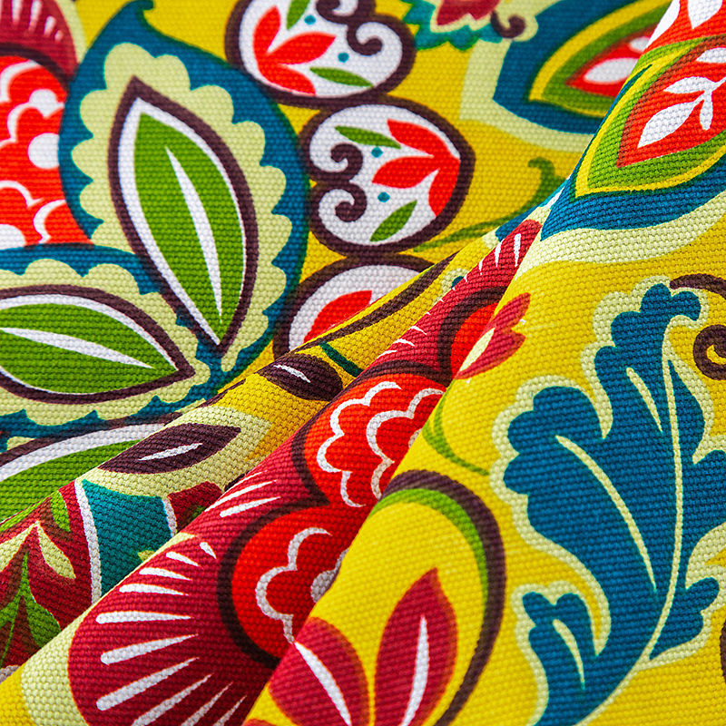 老粗布料加厚印花沙发面料盖巾桌布窗帘布宽幅田园风麻布棉麻碎花