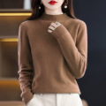 秋冬新款韩版女士半高领打底衫女女士套头打底毛衣内搭针织衫 M 咖啡色