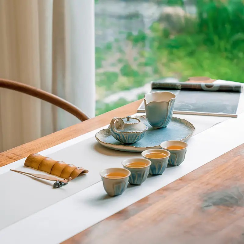 万仟堂(Edenus) 茶具套装 陶瓷功夫茶具高档茶具礼盒家居商务茶具节日送礼 清荷 清荷茶具礼盒 7头高清大图