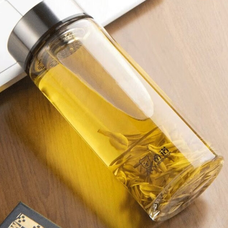 希诺玻璃杯280ml耐用耐高温户外便携本色XN-6190高清大图