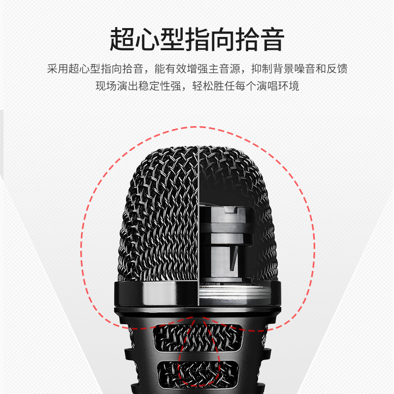Takstar得胜TA-60专业演出有线话筒 舞台家用吉他弹唱动圈麦克风录音直播麦克风现场演唱KTV功放配声卡