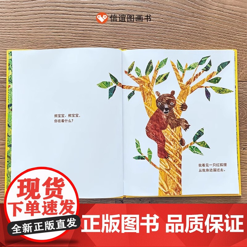 熊宝宝熊宝宝你在看什么硬壳精装图画书儿童绘本适合3-8周岁图书艾瑞·卡尔绘本亲子阅读信谊正版高清大图