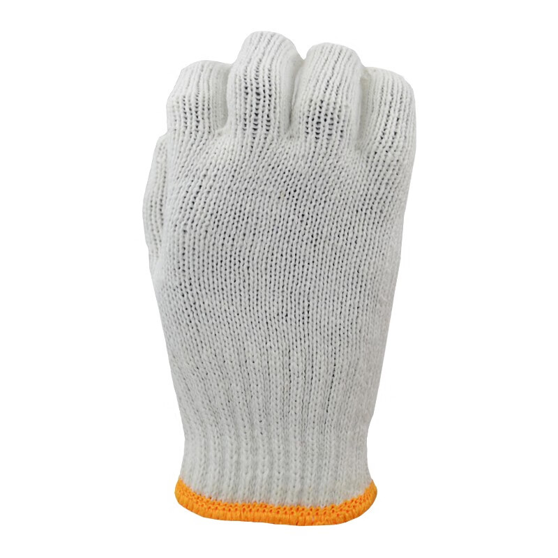 海太尔 0004纱线手套 轻型耐磨防滑吸汗舒适针织装卸搬运工业防护劳保手套 白色 均码高清大图