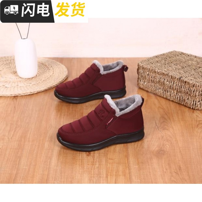 老北京布鞋女鞋女棉鞋加绒套脚鞋保暖软底耐磨情侣款男鞋休闲鞋轻启如女士高帮鞋