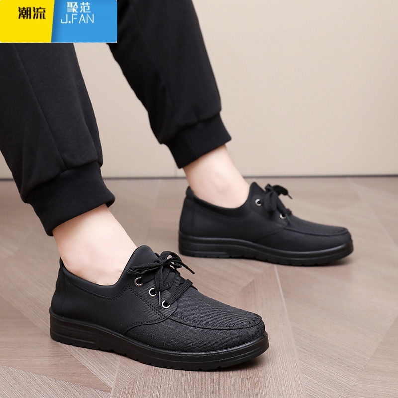 聚范2024新款老北京布鞋男款单鞋休闲中老年爸爸鞋特大码男鞋45464748高清大图
