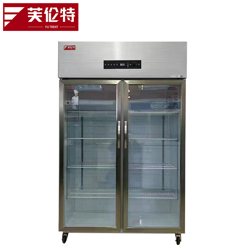 芙伦特大商用冷藏展示柜双门厨房冰箱冷藏柜 超市饮料柜 便利店保鲜柜大双门风冷冰箱 FLT-GT-LMLD-FL
