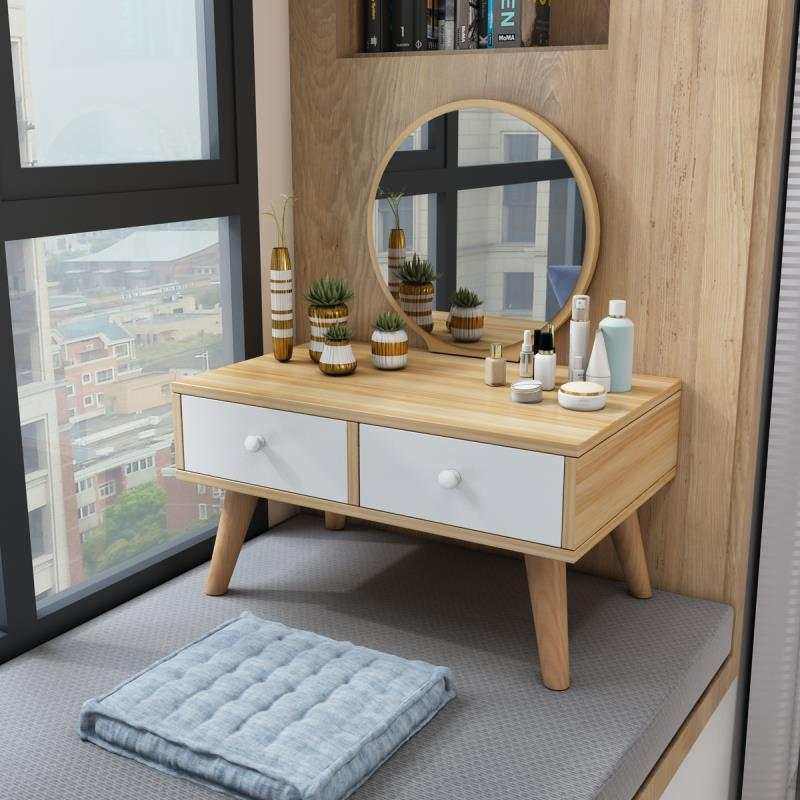 寻木匠飘窗梳妆台北欧小型简约现代卧室网红迷你化妆桌ins多功能化妆