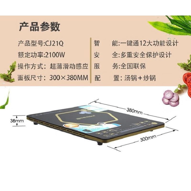 Rileosip/雅乐思CJ21Q大板触摸超薄电磁炉 （汤锅炒锅）2100W