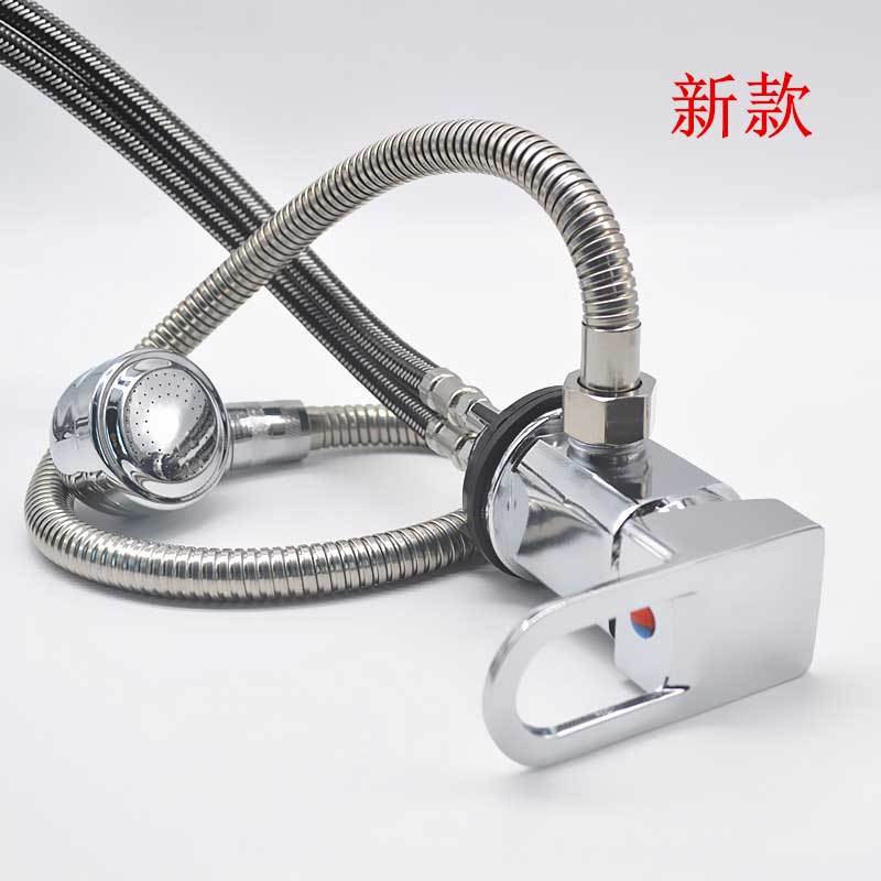 理发店洗头床专用水龙头 开关冷热水发廊增压龙头上出水 龙头+花洒+出水管