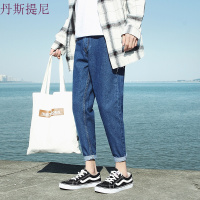 ins超火牛仔裤男2018新款修身韩版小脚裤夏季潮流百搭休闲九分裤