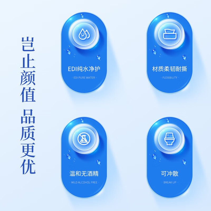 澳得迈纯水湿厕纸 40+18片/L码*1 WBT-01*1高清大图