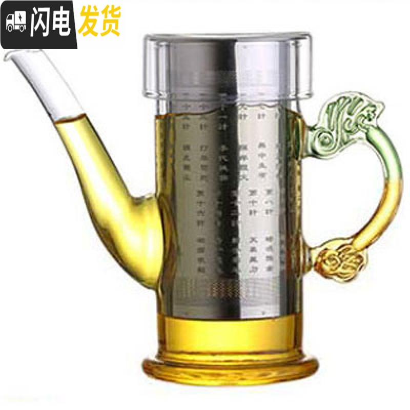 三维工匠耐热玻璃红茶泡茶器家用过虑双耳杯花茶壶冲茶器大号功夫茶具套装 玻璃双耳泡茶壶+6个玉兰杯高清大图