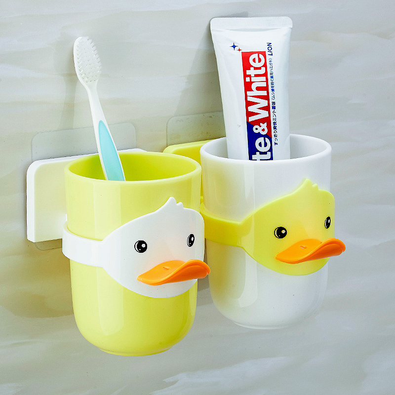 创意儿童牙刷杯卡通宝宝防摔牙刷杯套装可爱壁挂牙缸杯子漱口杯