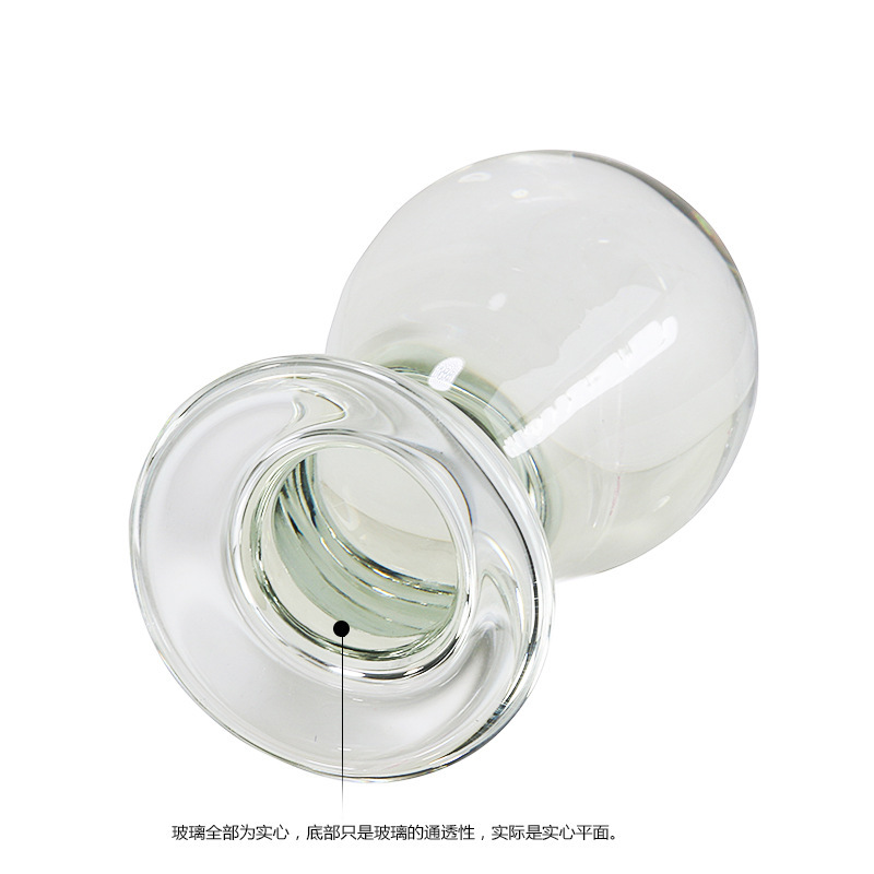 肛塞水晶玻璃男女后庭情趣性工具自玩慰系列冰火刺激成人用品快感 伞式球形肛塞G1