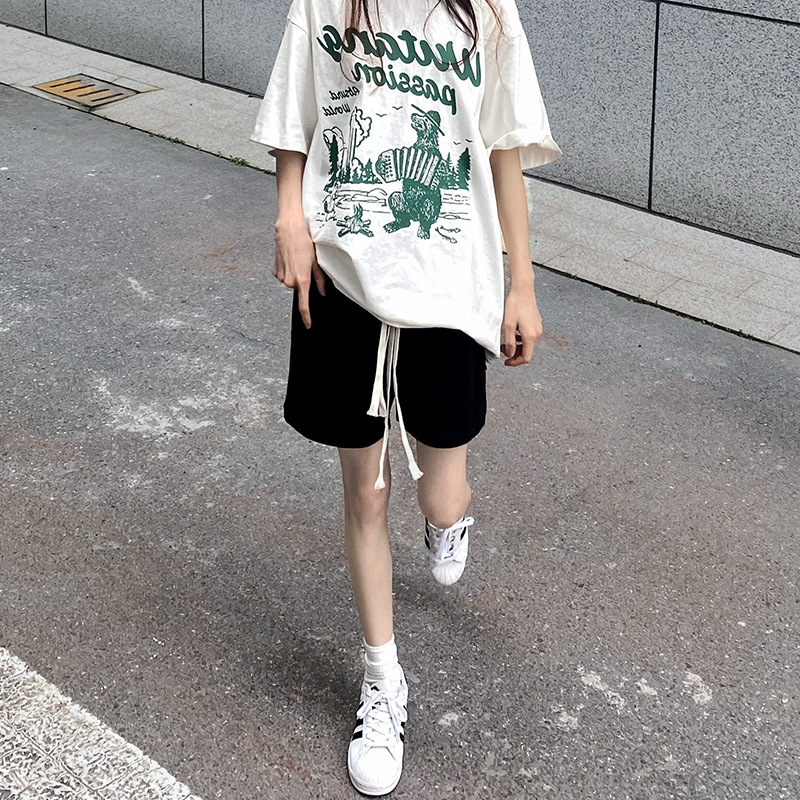 樵JIAO高腰夏季薄款休闲阔腿显瘦五分裤潮027-RT-Z095