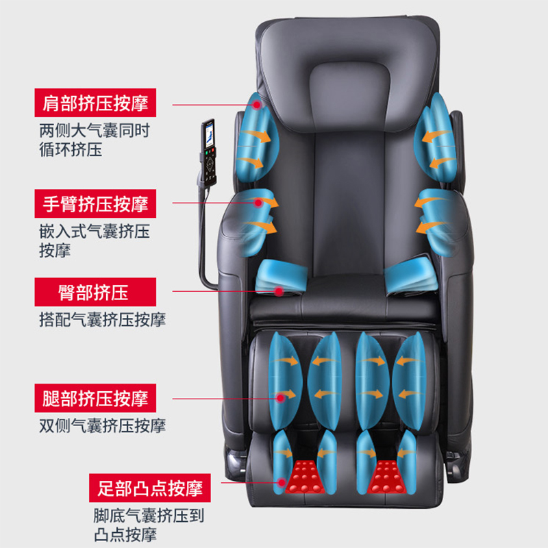 荣康(RONGKANG) 按摩椅 K6S 家用全自动按摩椅 智能操控全身多功能豪华太空舱揉捏按摩电动棕色