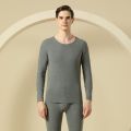 蚕丝羊毛保暖内衣女抗寒蓄热秋衣秋裤套装无痕加绒加厚打底内衣男 XL 蚕丝浅灰色
