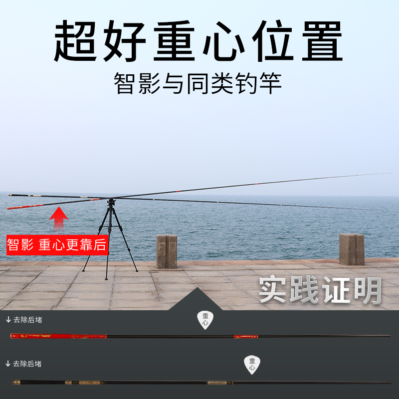 新款光威鱼竿智影超轻超硬19调台钓竿黑坑竿鲤杆