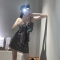 大码胖mm法式复古连衣裙女2021春夏新款心机露腰显瘦蝴蝶结吊带裙 连衣裙 S[80-90斤]