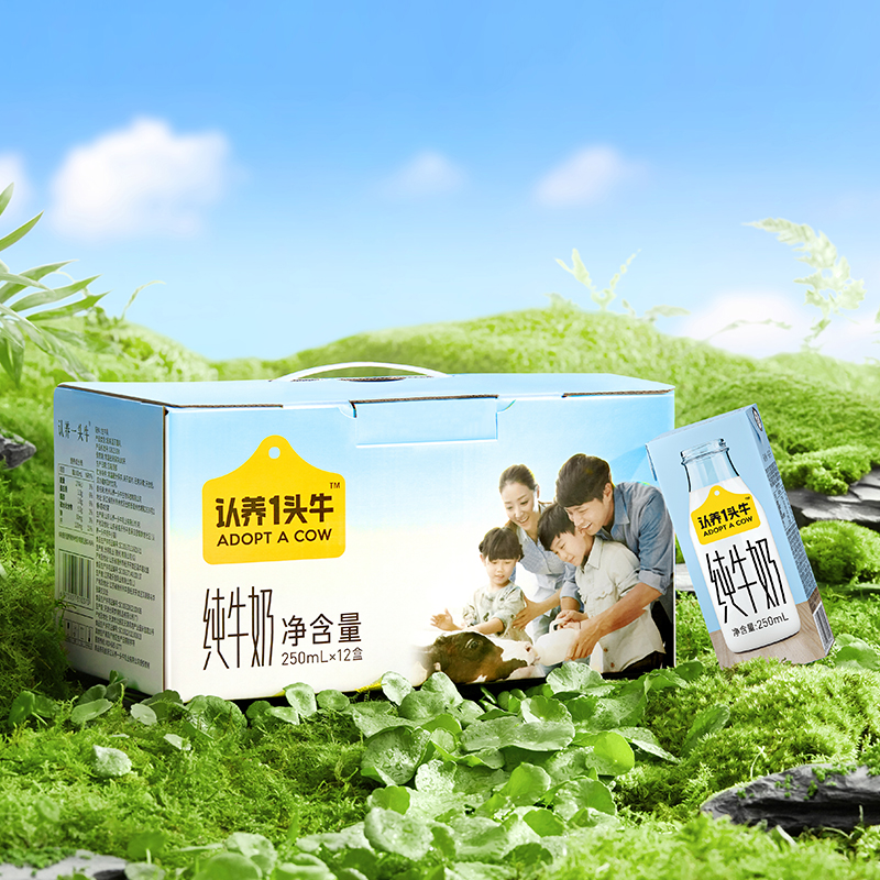 认养一头牛 纯奶 250ml*12盒(利乐砖)*2箱