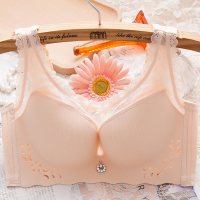 背心式美背文胸拢无钢圈大码内衣薄款性感胸罩收副乳整型上托