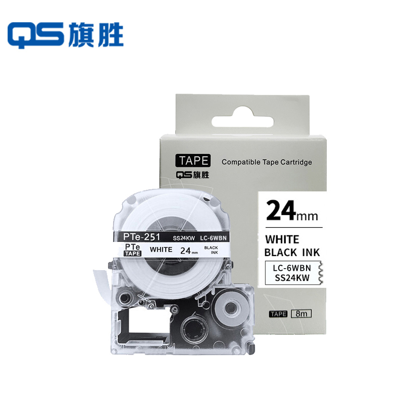 旗胜 标签色带 LK-6WBN 24mm白底黑字 适 LW-700 600P Z700 个