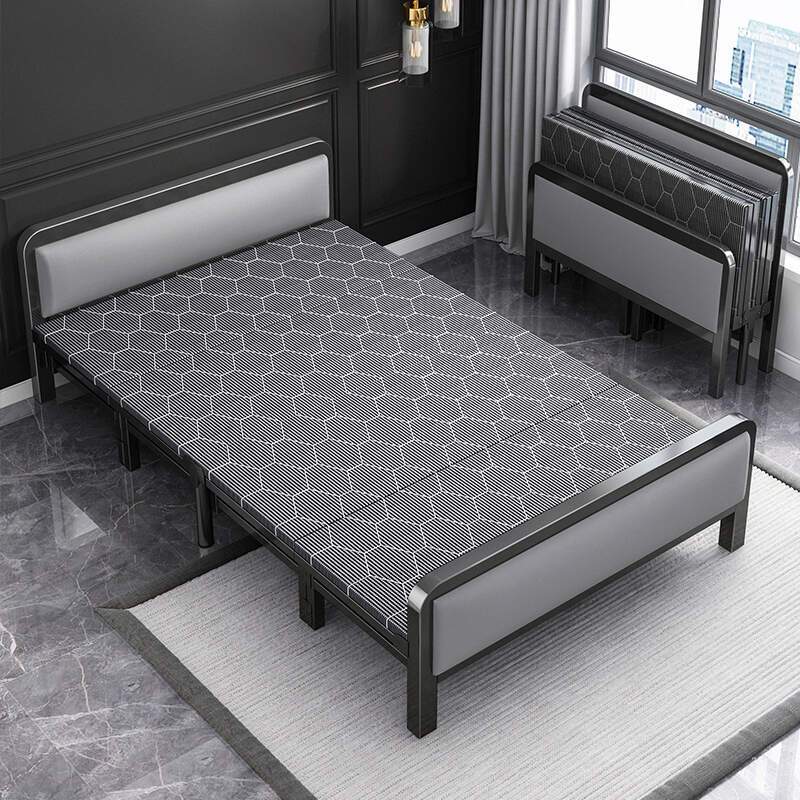 折叠床家用1.2米单人床便携可折叠午睡床结实耐用1.5米午休硬板床